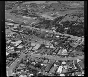 Unidentified factories in Marua Road industrial area, Mt Wellington, Auckland, including quarry and residential houses