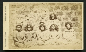 Burton Brothers (Dunedin) fl 1868-1896 :Portrait of [Maori] Queen and maids of Honour