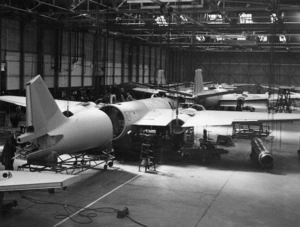 Canberra aeroplanes for New Zealand, on English Electric's assembly line, Salmesbury, Lancashire