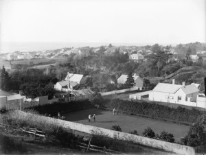 View of the first bowling green in New Plymouth