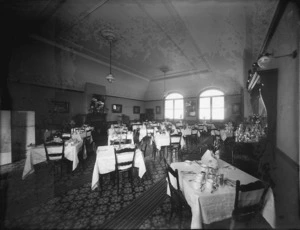 Interior of W S Dustin's tearooms, Wanganui