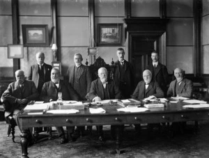 Bank of New Zealand officials, including Harold Beauchamp
