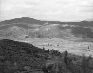 [Shells fired by the 16th Field Regiment landing on Chinese positions, Korea]