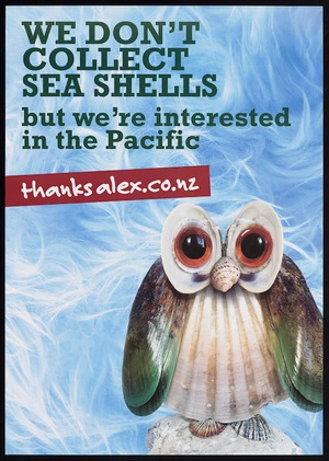 [Airplane Studios] :We don't collect seashells but we're interested in the Pacific. thanksalex.co.nz [2010]