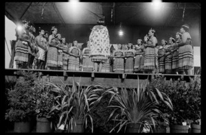 Photograph of Māori choir performing