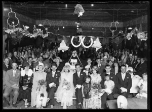 Reception after wedding of Laura Beckwith and Ernie Wallenburg on 4 April 1931