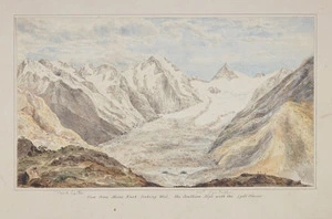 Haast, Johann Franz Julius von, 1822-1887: View from Meins Knob looking West, the Southern Alps with the Lyell Glacier