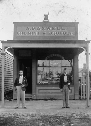 Arthur A S Maxwell's Chemist shop, Rotorua
