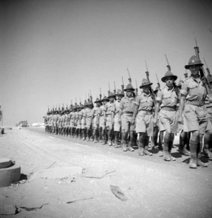 Maori soldiers on parade in Cairo, Egypt, World War 1939-1945