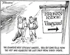 'Broken Ridge Vineyard'. "The country's most efficient winery... they get some fella from the IRD who squeezes the last drop from every grape". 8 June, 2008