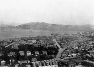 Part 3 of a 4 part panorama overlooking Thorndon, Wellington