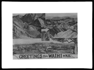 'Greetings from Waihi N.Z.' - composite postcard produced by Joseph Divis