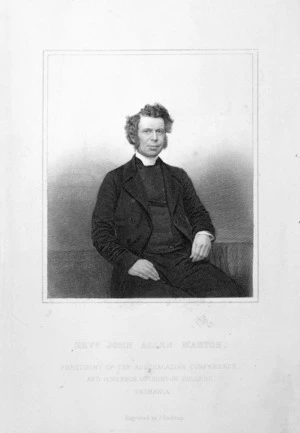 Cochran, John, fl. 1821-1867 :Revd. John Allen Manton, president of the Australasian Conference and governor of Horton College, Tasmania. [1860s?]