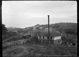 Kelburn cable car and power house, Wellington