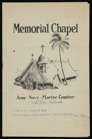 Order of service, Army-Navy-Marine Cemetery, South Sea Islands, 1944