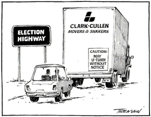 Tremain, Garrick, 1941- :Election highway. Otago Daily Times, 26 May 2005.