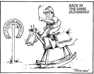 Tremain, Garrick, 1941- :Back in the same old saddle. Otago Daily Times, 6 May 2005.