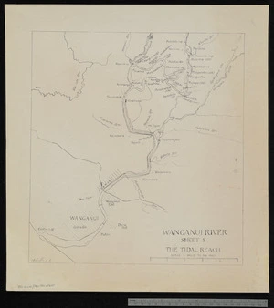 Mead, Arthur David, 1888-1977 :Wanganui River sheet 5, the tidal reach [copy of ms map]. 1960.