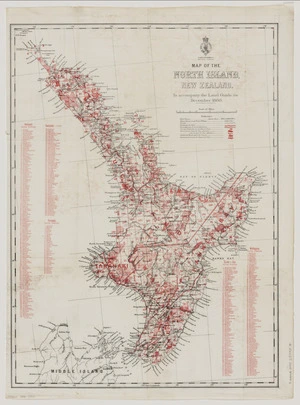 Map of the North Island, New Zealand to accompany the land guide for December 1888 ; Map of the Middle Island, New Zealand to accompany the land guide for December 1888.