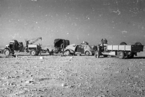 New Zealand Ammunition Coy. Workshops in the desert during World War II