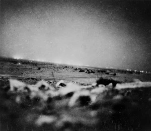 Alamein barrage from the ridge in front of 5 Bde HQ, front line, Egypt