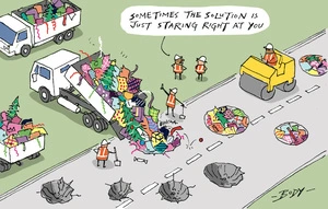 Christmas wrapping landfill