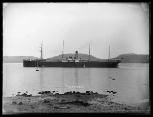 Steam ship Karamea in Port Chalmers harbour