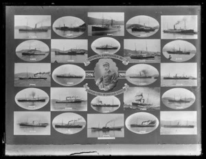 Montage of photographs of steamers commanded by Captain Coll McDonald of the Union Steam Ship Co., between 1896 and 1908.