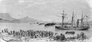 Illustrated London news :Maori prisoners captured at Rangiriri. Illustrated London news, February 1864, page 216, centre.