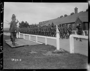 Troops from the Otago Battalion perform the Piccadilly at Sling Camp, Bulford