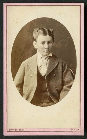 Burton Brothers (Albury, New South Wales) fl 1877-1897 :Portrait of an unidentified young man