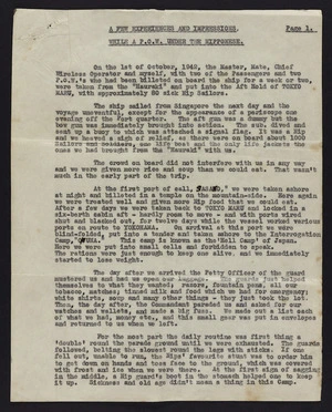 Falconer, William Charles, 1894-1972: Second World War articles