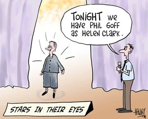 'Stars in their eyes'. "TONIGHT we have Phil Goff as Helen Clark". 21 May, 2008
