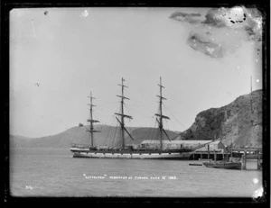 Sailing ship Lyttelton, at Port Chalmers, 1882