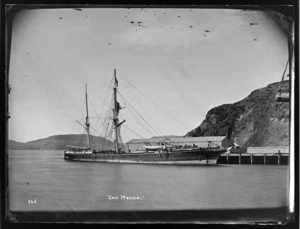 Sailing ship Sam Mendel berthed at Port Chalmers
