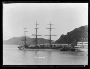 Sailing ship Westland docked at Port Chalmers