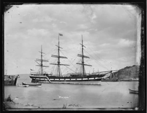 The sailing ship Wairoa in Port Chalmers Harbour.