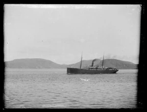 Steamer Upolu nearing Port Chalmers wharves
