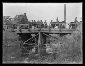 A bridge constructed by New Zealand Engineers during World War I, France