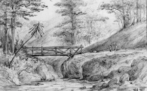 Swainson, William, 1789-1855 :Mungaroa Bridge. Jan. 1849.