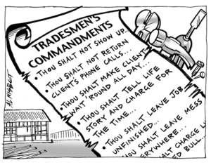 Nisbet, Al, 1958- :Tradesmen's Commandments. Christchurch Press, 22 December 2003.