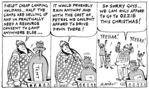"Forget cheap camping holidays... Half the camps are selling up and ya practically need a resource consent to camp anywhere else..." 15 August, 2005