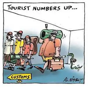 Nisbet, Al 1958- : Tourist numbers up... Customs. Christchurch Press,