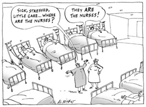 "Sick, stressed little care... Where are the nurses?" "They ARE the nurses!" 25 August, 2004