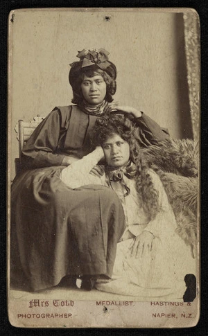 Photograph of two Maori women, by Harriet Sophia Cobb