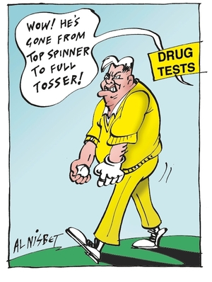 Nisbet, Al, 1958- :Wow! He's gone from top spinner to full tosser! Christchurch Press, 27 February 2003.