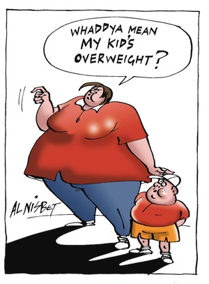 "Whaddya mean my kid's overweight?" 27 November, 2004