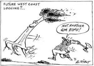Nisbet, Al 1958- : Future West Coast Logging?.. 'Not another GM Rimu!' Christchurch Press, 04 August 2001.