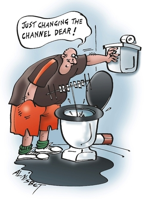 Nisbet, Al, 1958- :'Just changing the channel dear!' Christchurch Press, 1 February 2003.