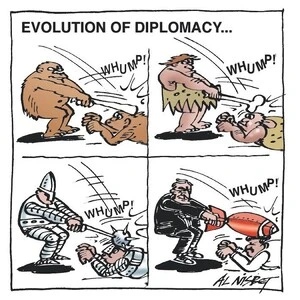 Nisbet, Al, 1958- :Evolution of diplomacy... Christchurch Press, [ca March, 2003].